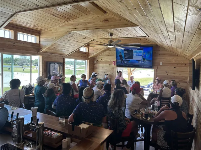 Inside the lively club bar