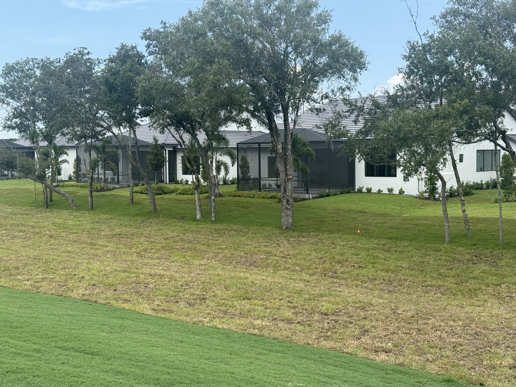The back of the village homes